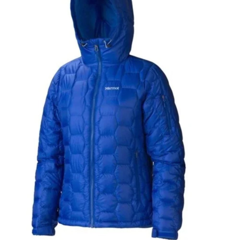 Marmot Women's Blue Ama Dablam 800 Fill Down Jacket, Size XS